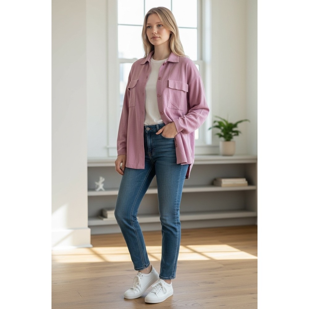 Wilfred Free Aritzia Ronnie‎ Knit Shirt Sweater Mauve Small Wonder Yarn
